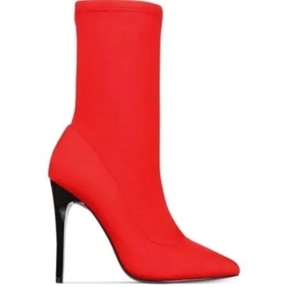 Call It Spring Red Hailassi Pointed Toe Pull On Ankle Boots Size 10.