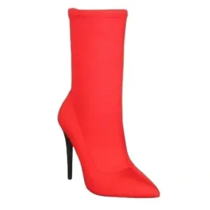 Call It Spring Red Hailassi Pointed Toe Pull On Ankle Boots Size 10.
