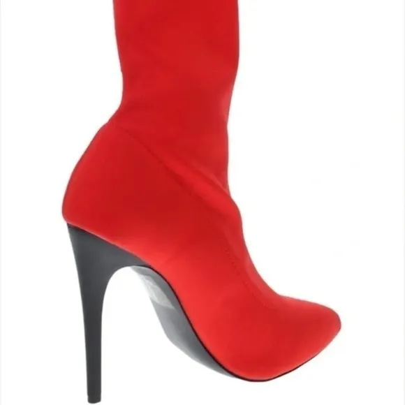 Call It Spring Red Hailassi Pointed Toe Pull On Ankle Boots Size 10.