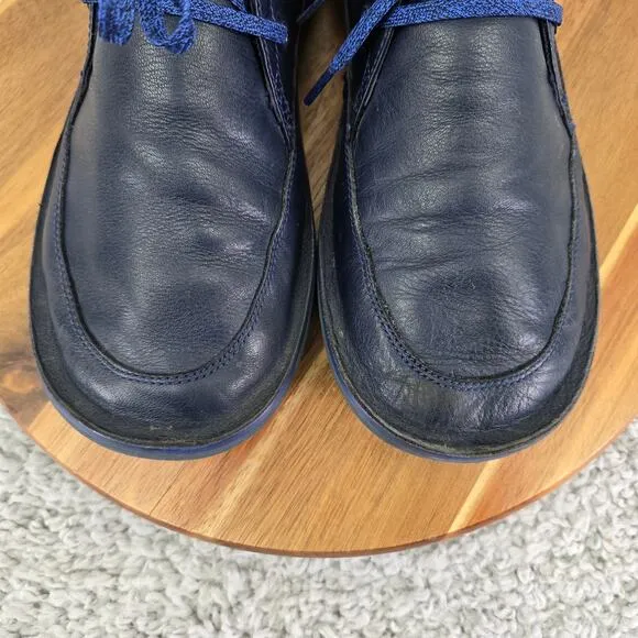 Camper Beetle Blue Leather Lace Up Casual Lifestyle Chukka Ankle Boots Mens 41