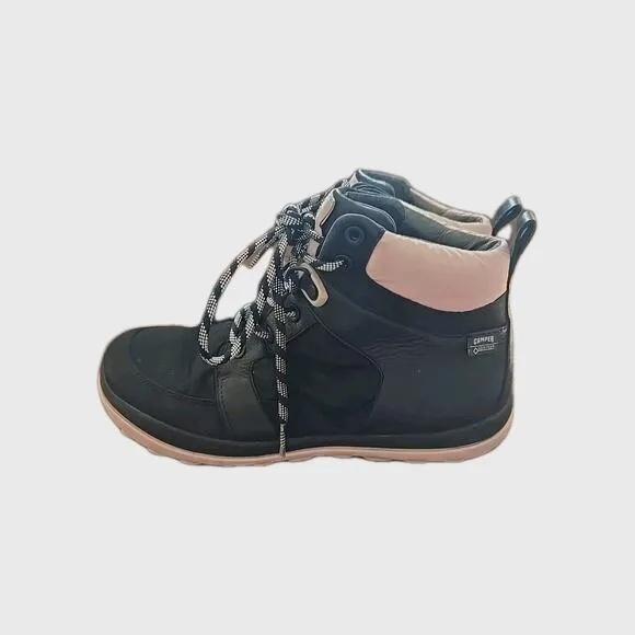 Camper Peu Pista Black Pink Leather Outdoor Trail Hiking Boots Womans Size 38