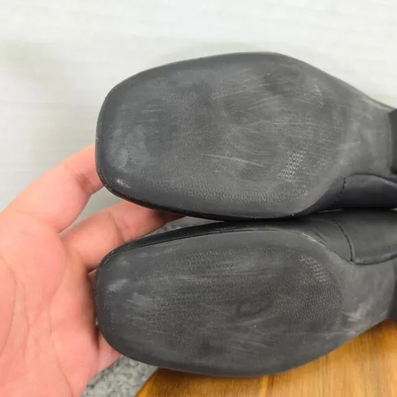 Camper Twins Black Leather Formal Square Toe Slip On Loafer Shoes Womens 39