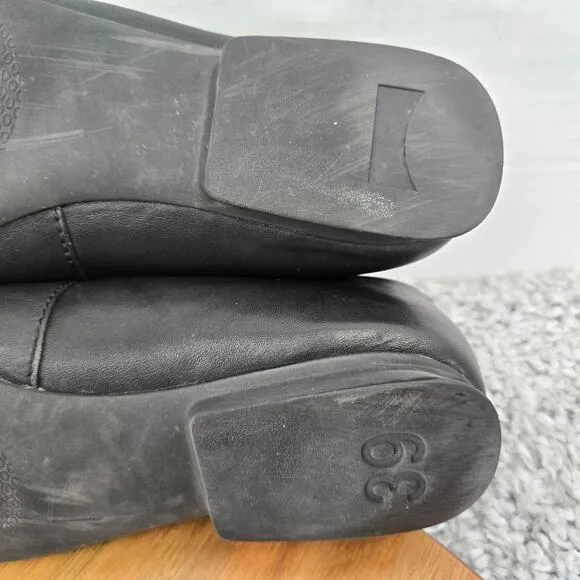 Camper Twins Black Leather Formal Square Toe Slip On Loafer Shoes Womens 39