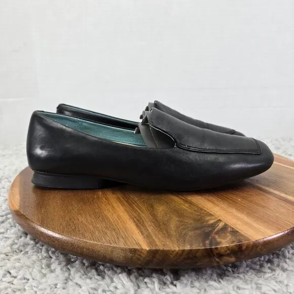 Camper Twins Black Leather Formal Square Toe Slip On Loafer Shoes Womens 39
