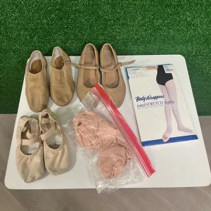 Capezio Bloch Tap Ballet And Jazz Shoes Lot With Tights Size 12