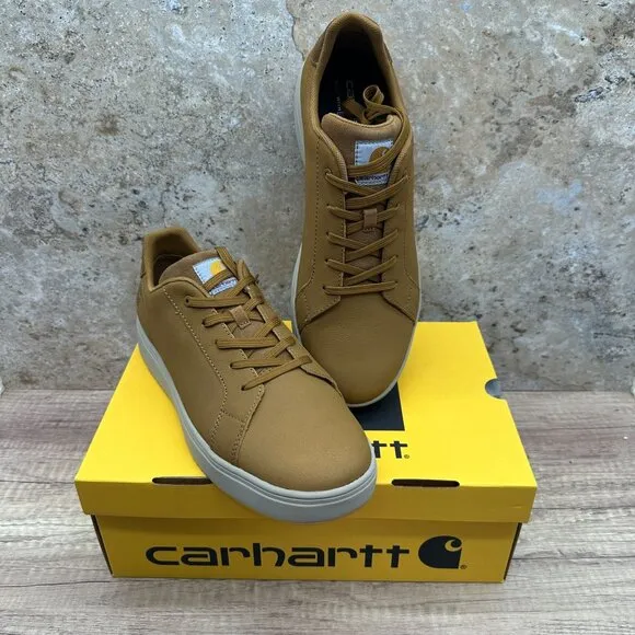 Carhartt Mens Detroit Leather Sneakers Athletic Shoes Brown Size 12M FC2134-M