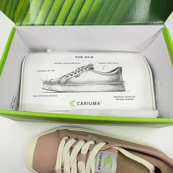 Cariuma Unisex Oca Low Sneaker Casual Shoes Lace-Up Mystic Rose Gold Pink 7/8.5