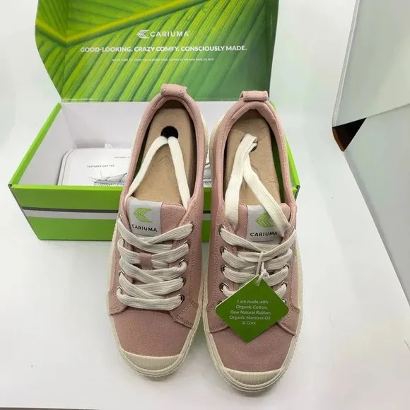 Cariuma Unisex Oca Low Sneaker Casual Shoes Lace-Up Mystic Rose Gold Pink 7/8.5