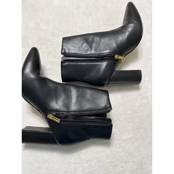 Carrano Leather Ankle Zip Boots Bootie Shoes - Black Size 6.5 - Made In Brazil