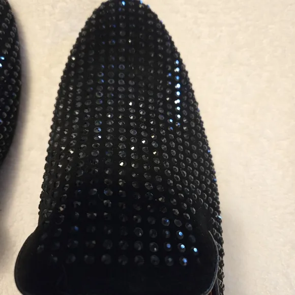 Carrucci Mens Black Suede Studded Formal Dress Shoes KS805 05SG Size 12 EU 46