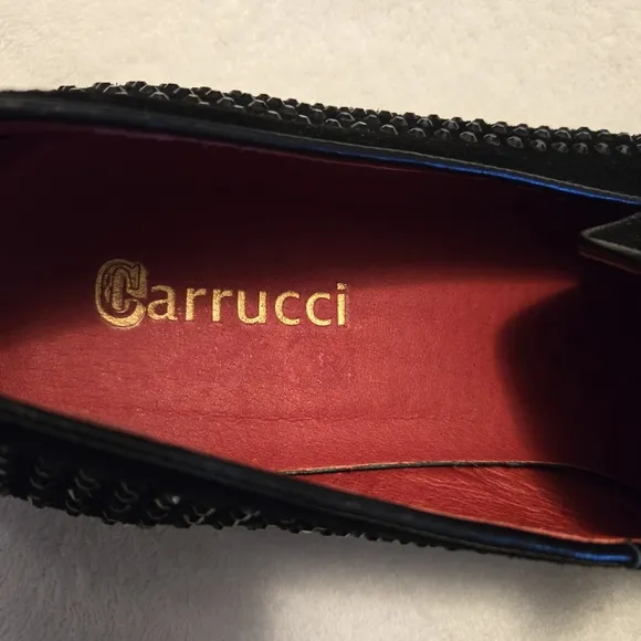 Carrucci Mens Black Suede Studded Formal Dress Shoes KS805 05SG Size 12 EU 46