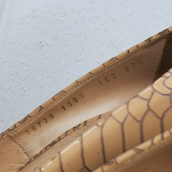 CASADEI Beige Snake Print Leather High Heel Platform Shoes