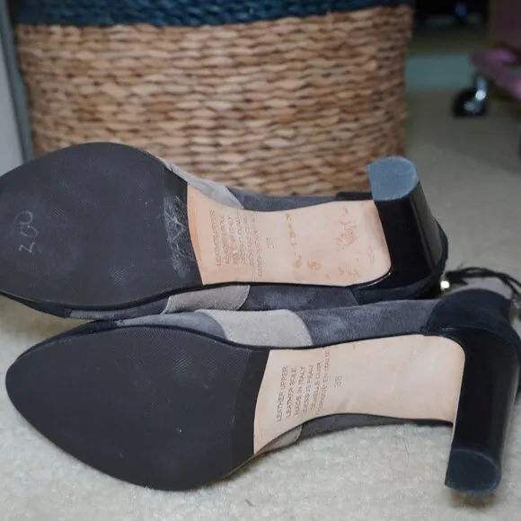 Cavallini Womens Color Block Heeled Suede Ankle Boots Size Eur 38 US 7.5