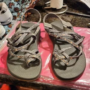 Chaco Women's Gray Strappy Sandals Size 10 EUC
