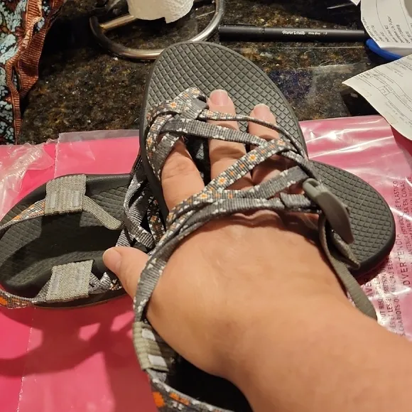 Chaco Women's Gray Strappy Sandals Size 10 EUC