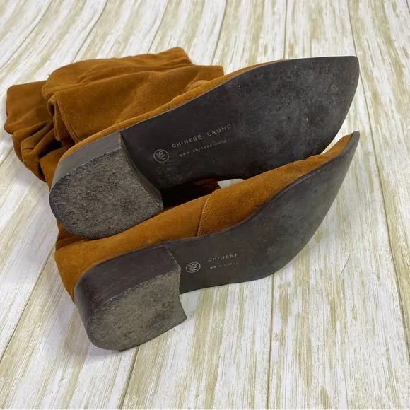 Chinese Laundry Brown Suede Slouchy Winner Boots
