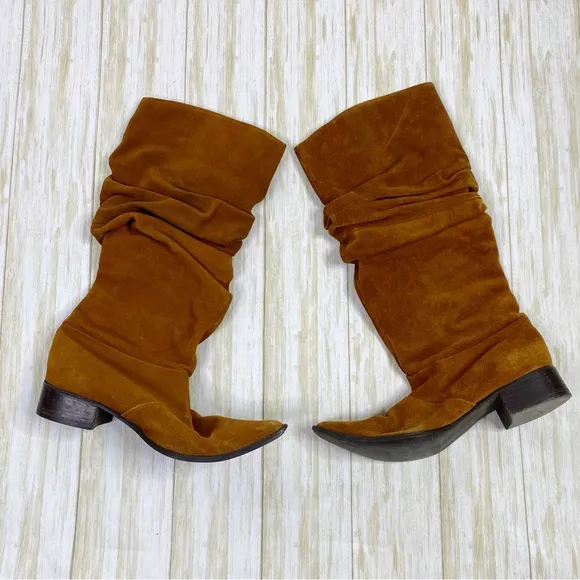 Chinese Laundry Brown Suede Slouchy Winner Boots