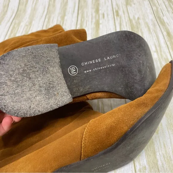 Chinese Laundry Brown Suede Slouchy Winner Boots