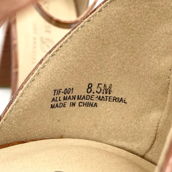 Chinese Laundry Croco Embossed Chunky Heel Sandals