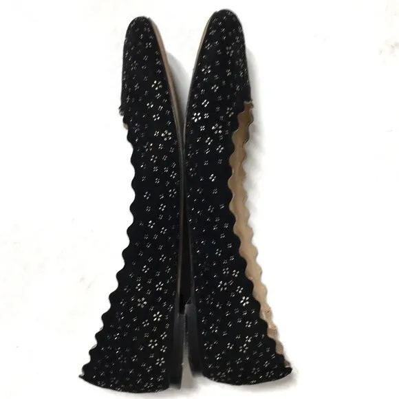 Chloé Lauren Embellished Suede Ballet Flats 38.5