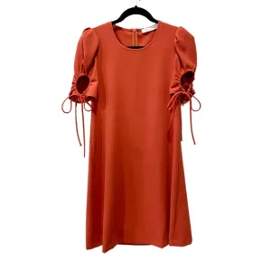 Chloè Ruched Sleeve Mini Shift Dress Peppery Red 36 Excellent See by Chloè