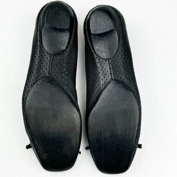 Chloe Black Perforated Ballet Flats bows derail 8