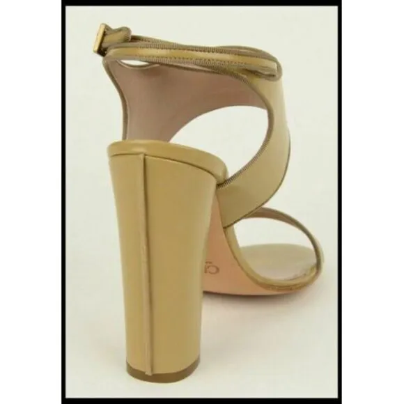 CHLOE SHOES STRAPPY SANDALS LEATHER HIGH HEEL 'CAPPUCCINO' sz 40.5 US 9.5