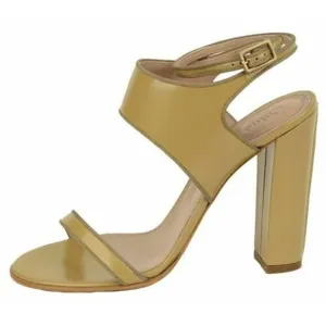 CHLOE SHOES STRAPPY SANDALS LEATHER HIGH HEEL 'CAPPUCCINO' sz 40.5 US 9.5