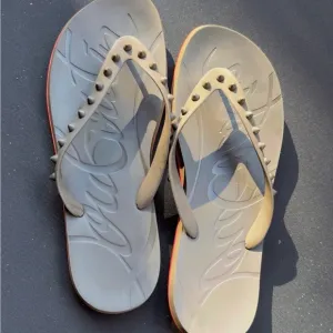Christian Louboutin Gray Studded Sandals