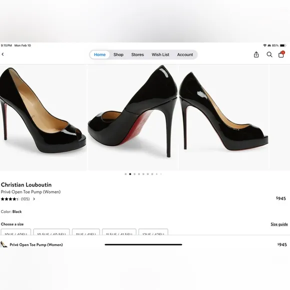 Christian Louboutin Paris peep toes heel 120