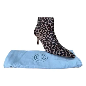 Circa Joan &amp; David Pointed Toe Leopard Print Bootie Women's Size 10M