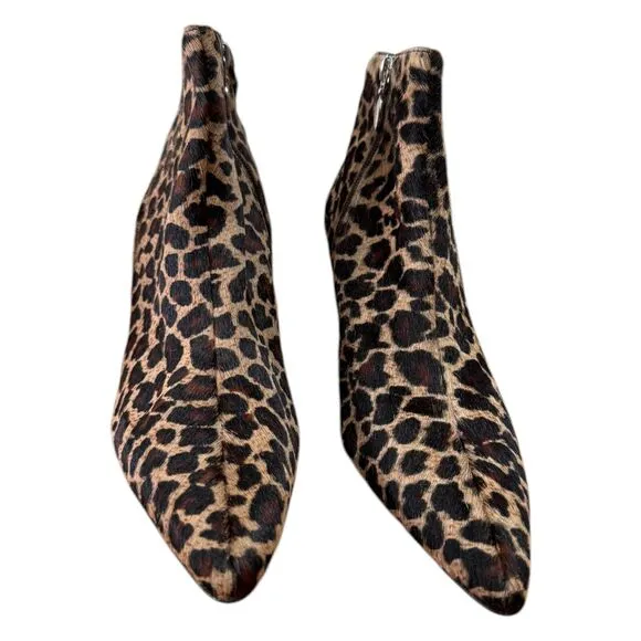 Circa Joan &amp; David Pointed Toe Leopard Print Bootie Women's Size 10M