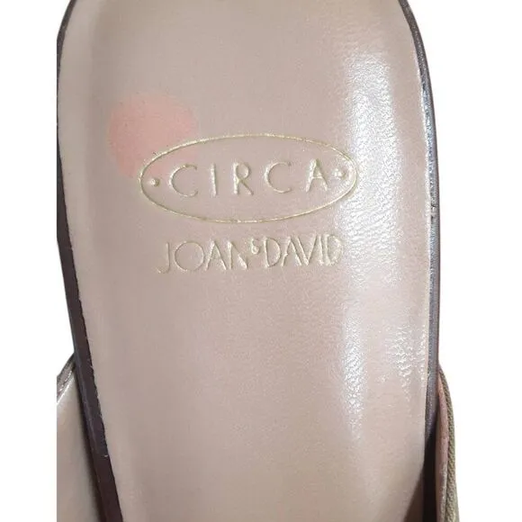 Circa Joan &amp; David Toast Brown Square Toe Women Thick Block Mules Size 8 1/2M