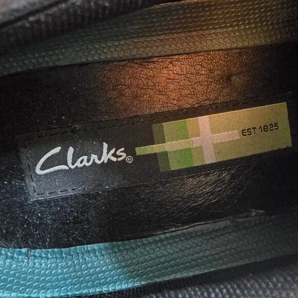 Clarks Black Newmann Lace Up Square Toe Leather Oxford Shoes Sz 11M