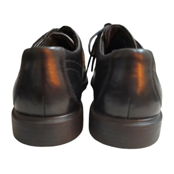 Clarks Black Newmann Lace Up Square Toe Leather Oxford Shoes Sz 11M
