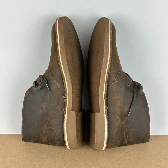 Clarks Buchacre II Leather Chukka Boots Mens 9 Brown Lace Up Casual