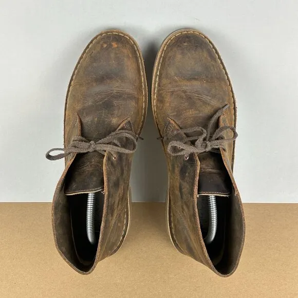Clarks Buchacre II Leather Chukka Boots Mens 9 Brown Lace Up Casual