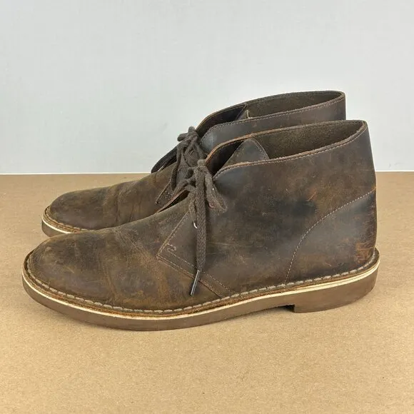 Clarks Buchacre II Leather Chukka Boots Mens 9 Brown Lace Up Casual