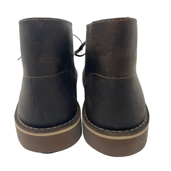 Clarks Bushacre 2 Brown Leather Beeswax Ankle Chukka Casual Boots Size 12