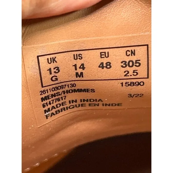 Clarks Collection Black Leather Mens Dress Shoes Size 14