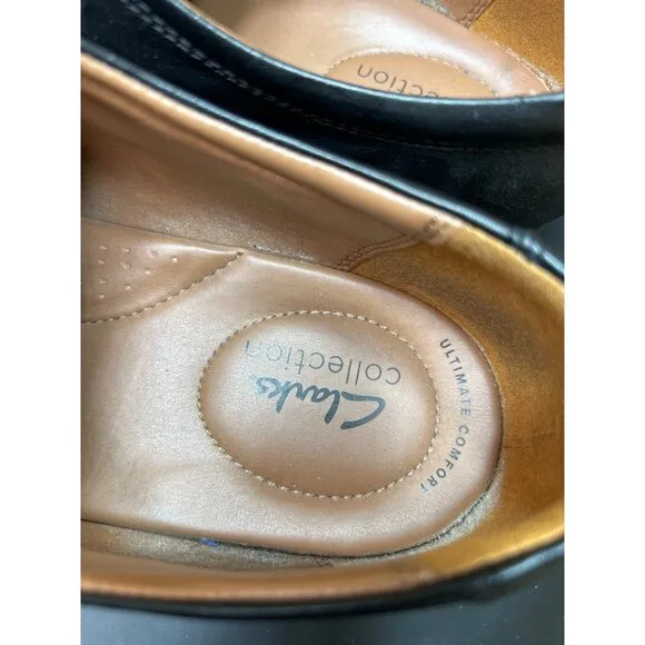 Clarks Collection Black Leather Mens Dress Shoes Size 14