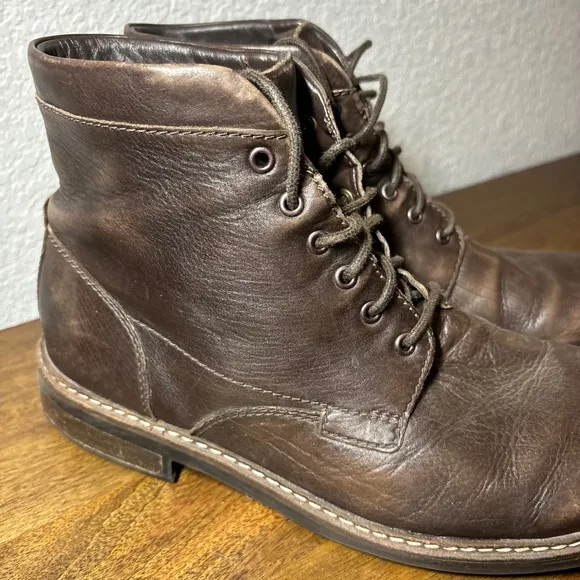 Clarks Leather Ankle Boots Lace Up Casual Dress Boots Brown Size 11M