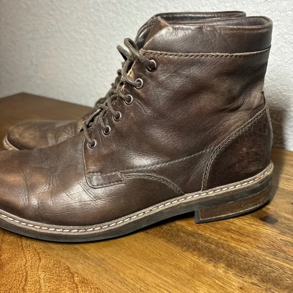 Clarks Leather Ankle Boots Lace Up Casual Dress Boots Brown Size 11M