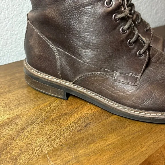 Clarks Leather Ankle Boots Lace Up Casual Dress Boots Brown Size 11M