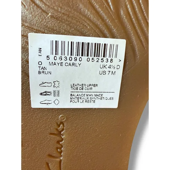 Clarks Maye Carly knee High Boots Leather Suede Block Heel Tan Brown Size 7M