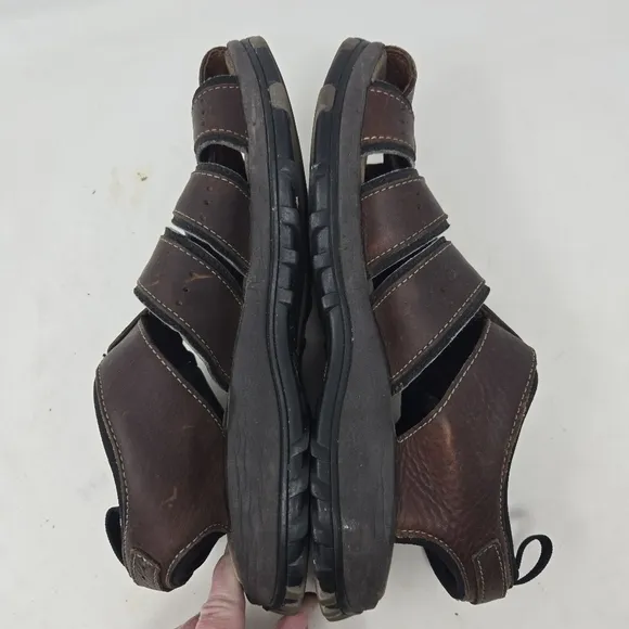 CLARKS Men's Brown Leather Fisherman Sandals 10.5