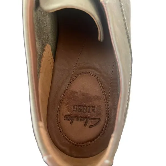 Clarks Men's Olive Nubuck Franson Plain Oxford Shoes Size 10.5