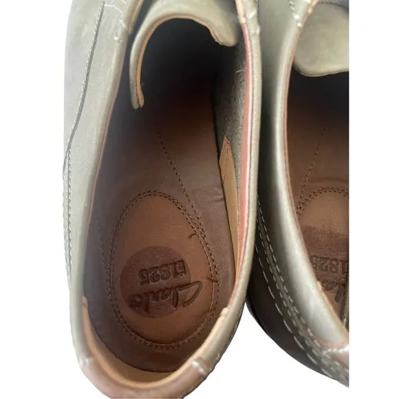 Clarks Men's Olive Nubuck Franson Plain Oxford Shoes Size 10.5