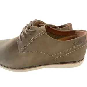 Clarks Men's Olive Nubuck Franson Plain Oxford Shoes Size 10.5