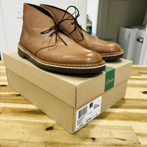 Clarks Men's Bushacre 2 Casual Chukka Boots Tan Leather Brown Size 10M